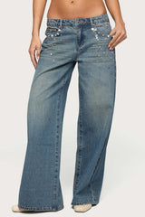 Mahlia Button Low Rise Baggy Jeans