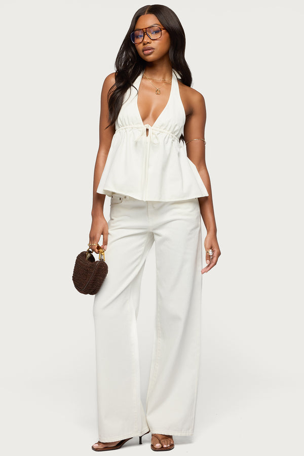 Safia Denim Halter Top