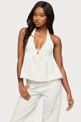 Safia Denim Halter Top