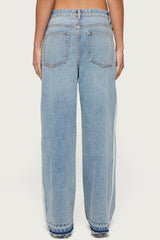 Cailin Contrast Panel Low Rise Baggy Jeans