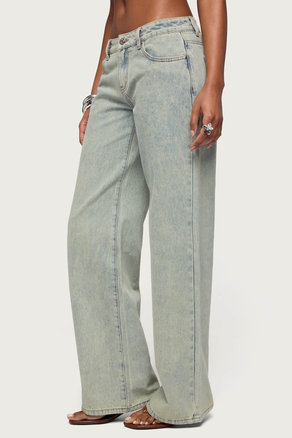 Tall Magda Acid Wash Low Rise Baggy Jeans