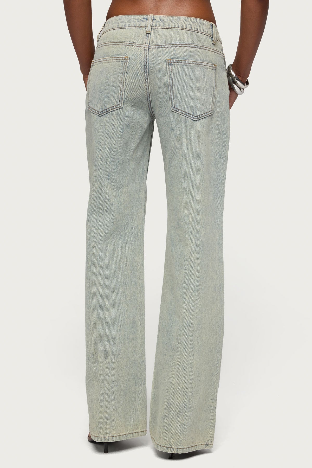 Tall Magda Acid Wash Low Rise Baggy Jeans