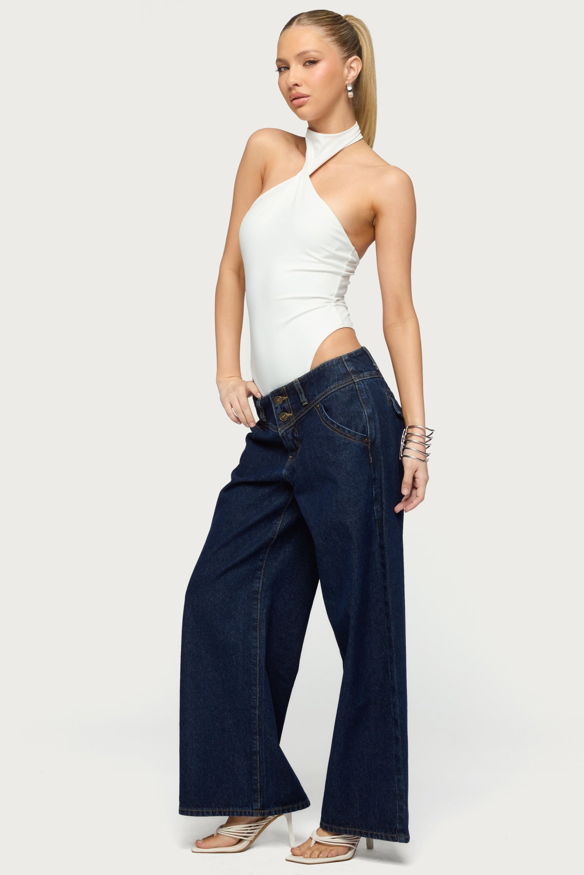 Petite Meredith Low Rise Wide Leg Jeans