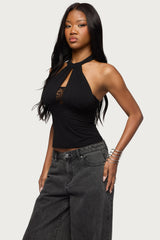 Lielle Lacey Layered Halter Top