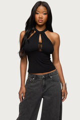 Lielle Lacey Layered Halter Top