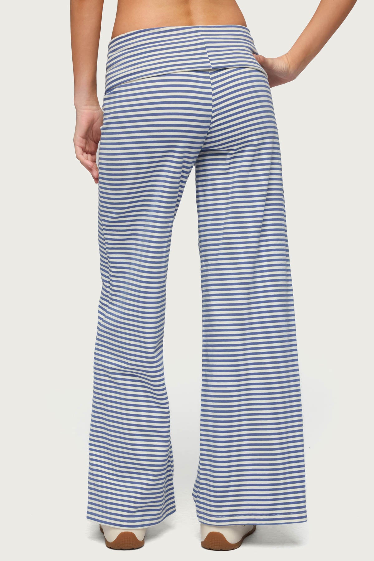 Petite Lilah Striped Fold Over Pants