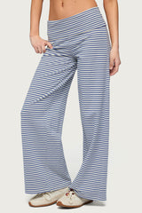 Petite Lilah Striped Fold Over Pants