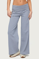 Petite Lilah Striped Fold Over Pants