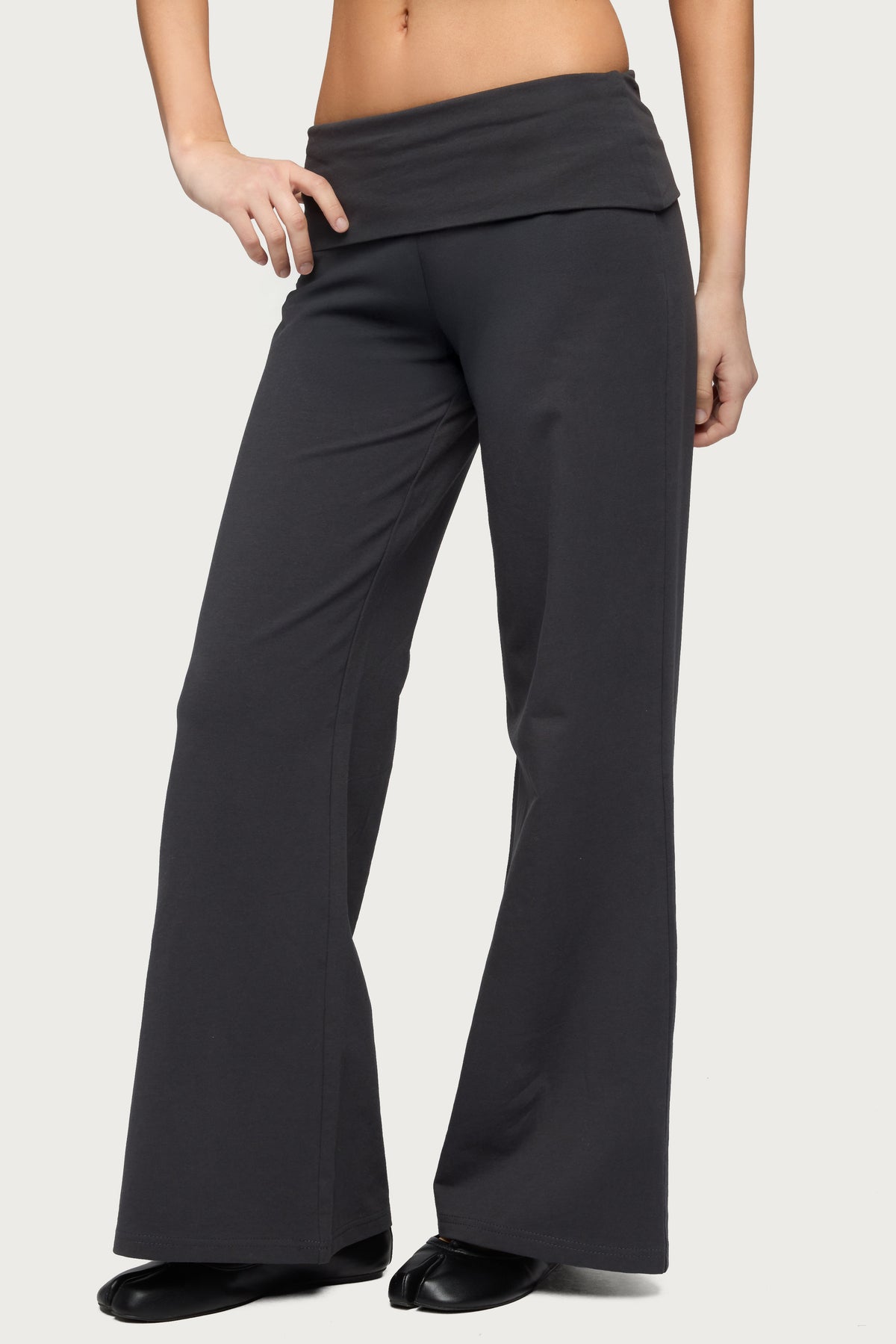 Petite Wide Leg Fold Over Pants