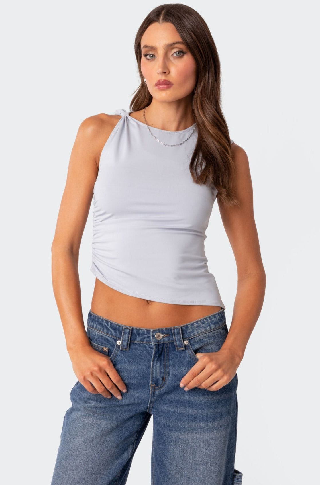 Tanya Asymmetric Gathered Top – edikted