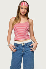 Two Piece Striped Headband Tank Top