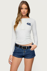 46 Ribbed Henley Top