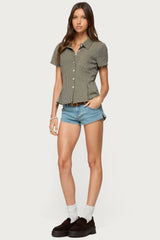 Alisa Plaid Tailored Button Up Shirt