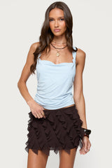 Liza Knotted Cowl Neck Top