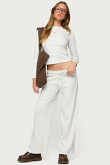 Cicilia straight leg ribbed pants