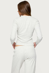 Cicilia Long Sleeve Ribbed T Shirt