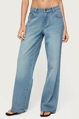 Raelynn Washed Low Rise Baggy Jeans