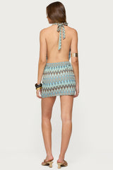 Ziggy Striped Backless Knit Mini Dress