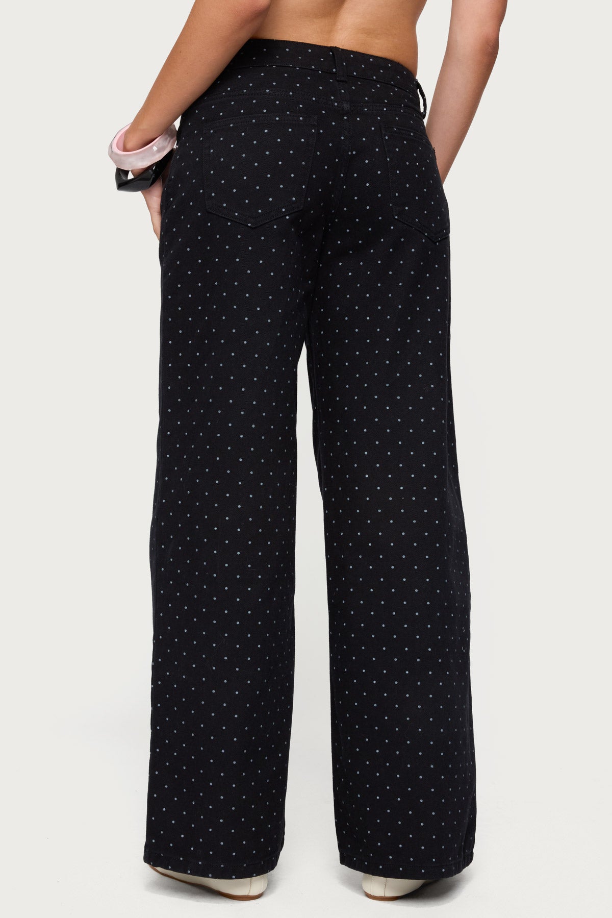 Misha Polka Dot Low Rise Baggy Jeans