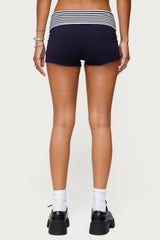 76 Stripey Fold Over Shorts