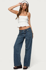 Esmay Studded Low Rise Baggy Jeans