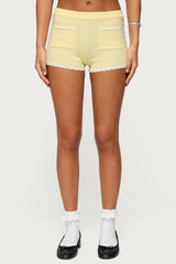 Leila Scalloped Knit Shorts