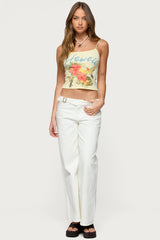 Buckle Low Rise Straight Leg Pants