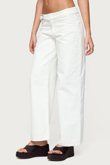 Buckle Low Rise Straight Leg Pants
