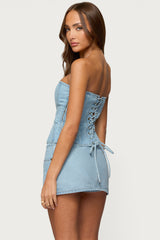 Camelia Strapless Denim Corset