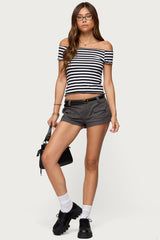 Amanda Striped Off Shoulder Top