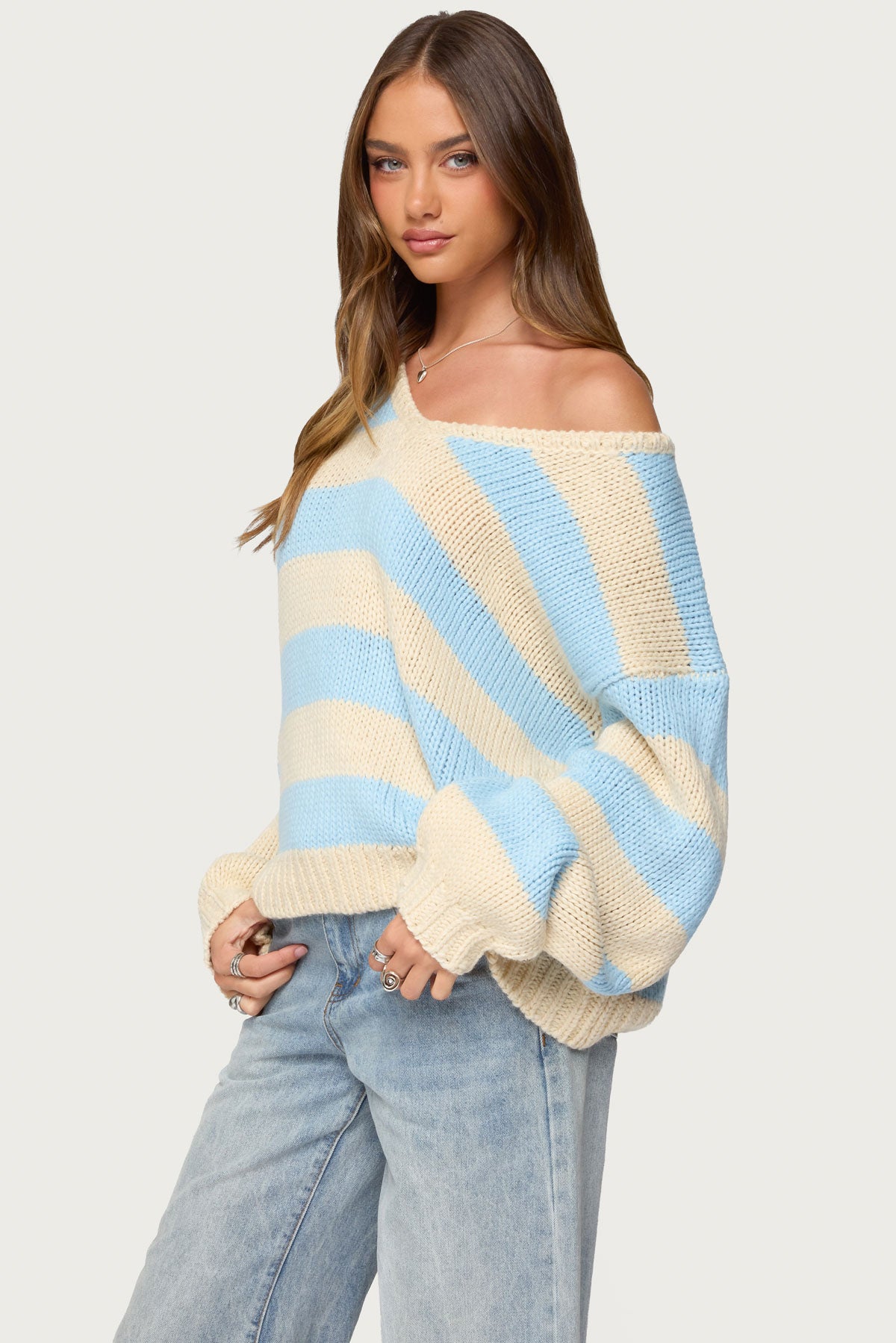 Tracie Striped Oversized Sweater