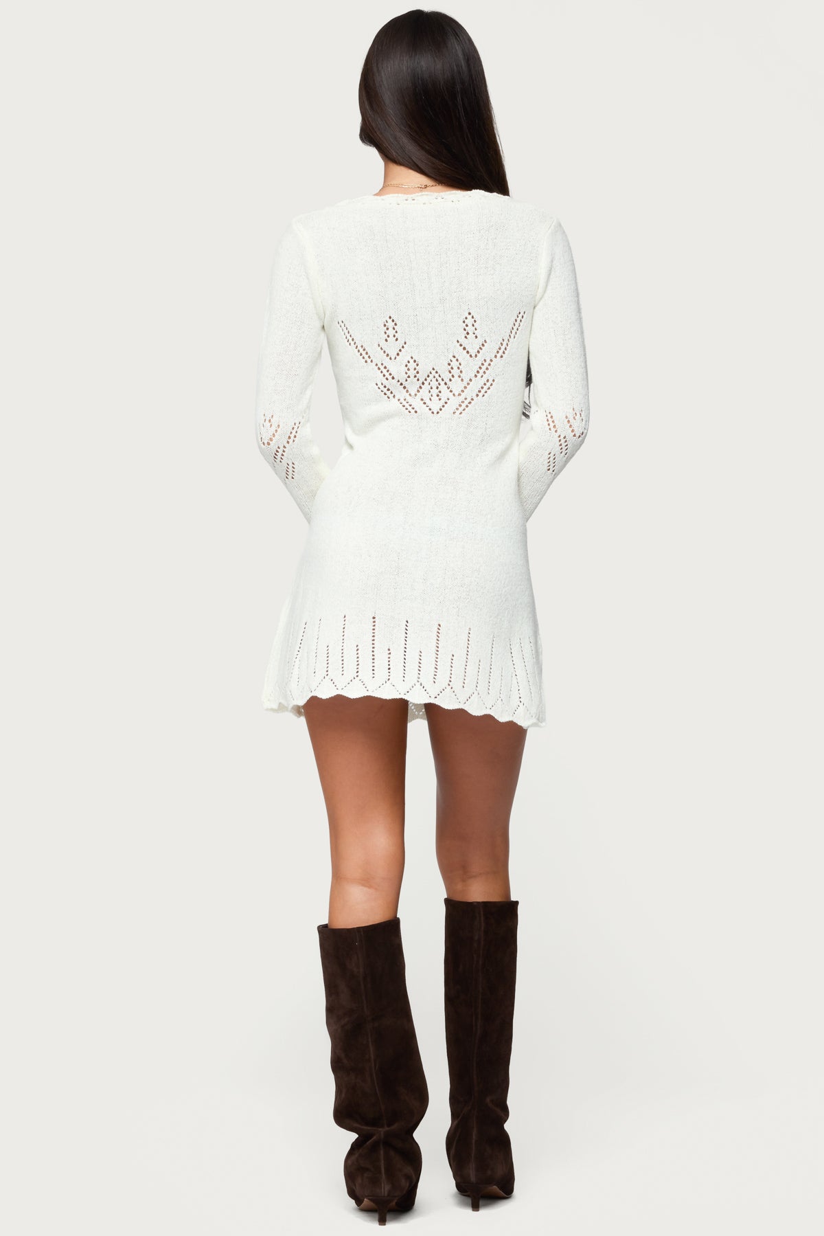 Shaia Pointelle Knit Mini Dress