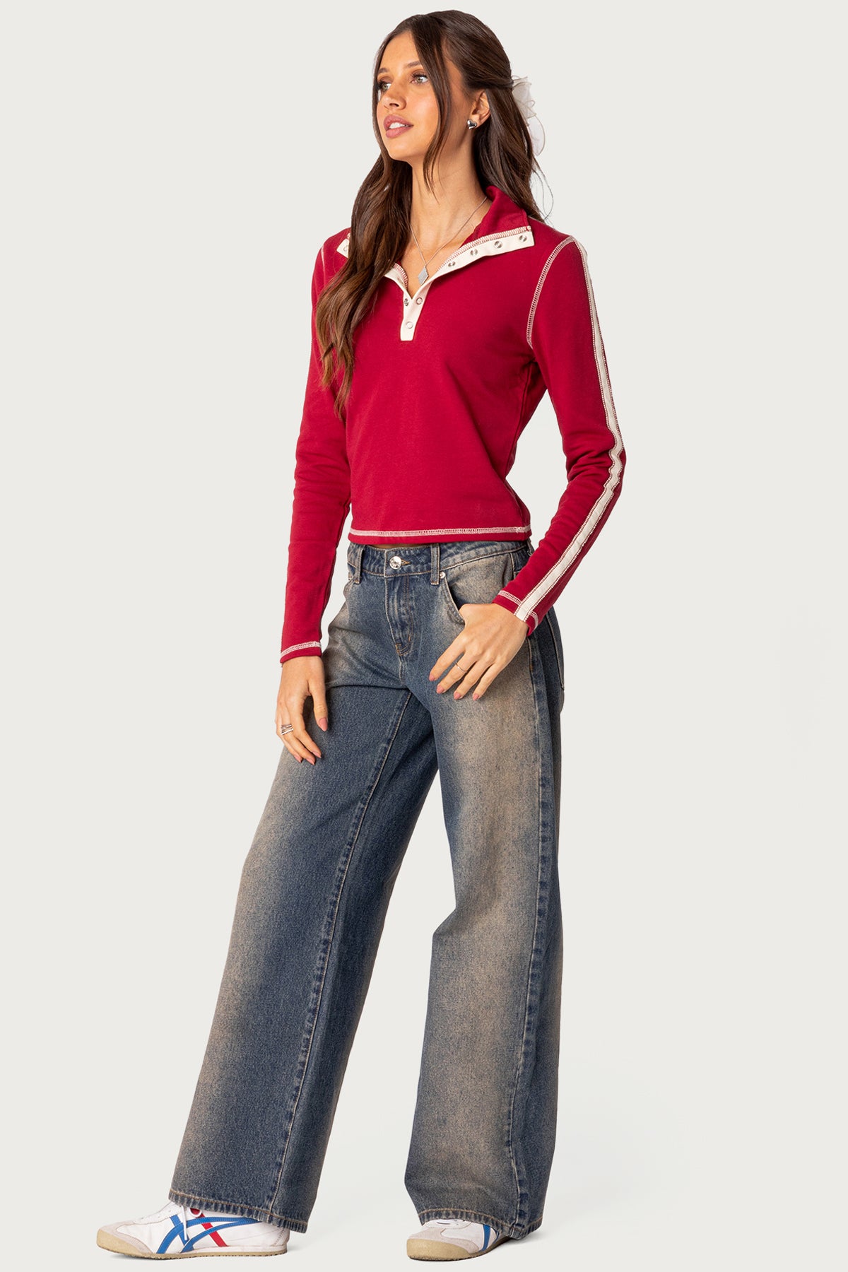 Raelynn Washed Low Rise Baggy Jeans