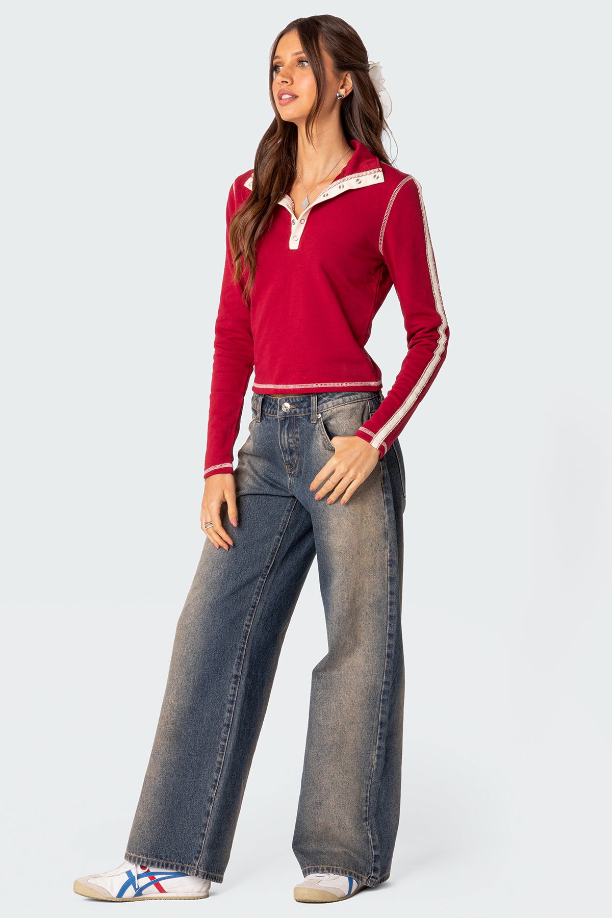 Raelynn Washed Low Rise Baggy Jeans