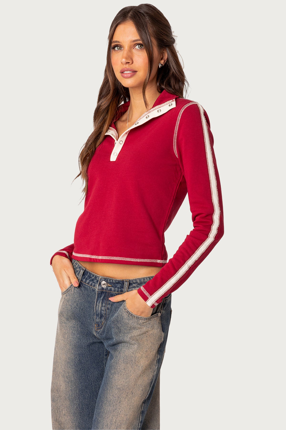 Gio Contrast Stitch Top