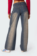 Raelynn Washed Low Rise Baggy Jeans