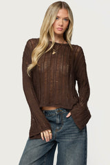 Jaide Sheer Ladder Knit Sweater