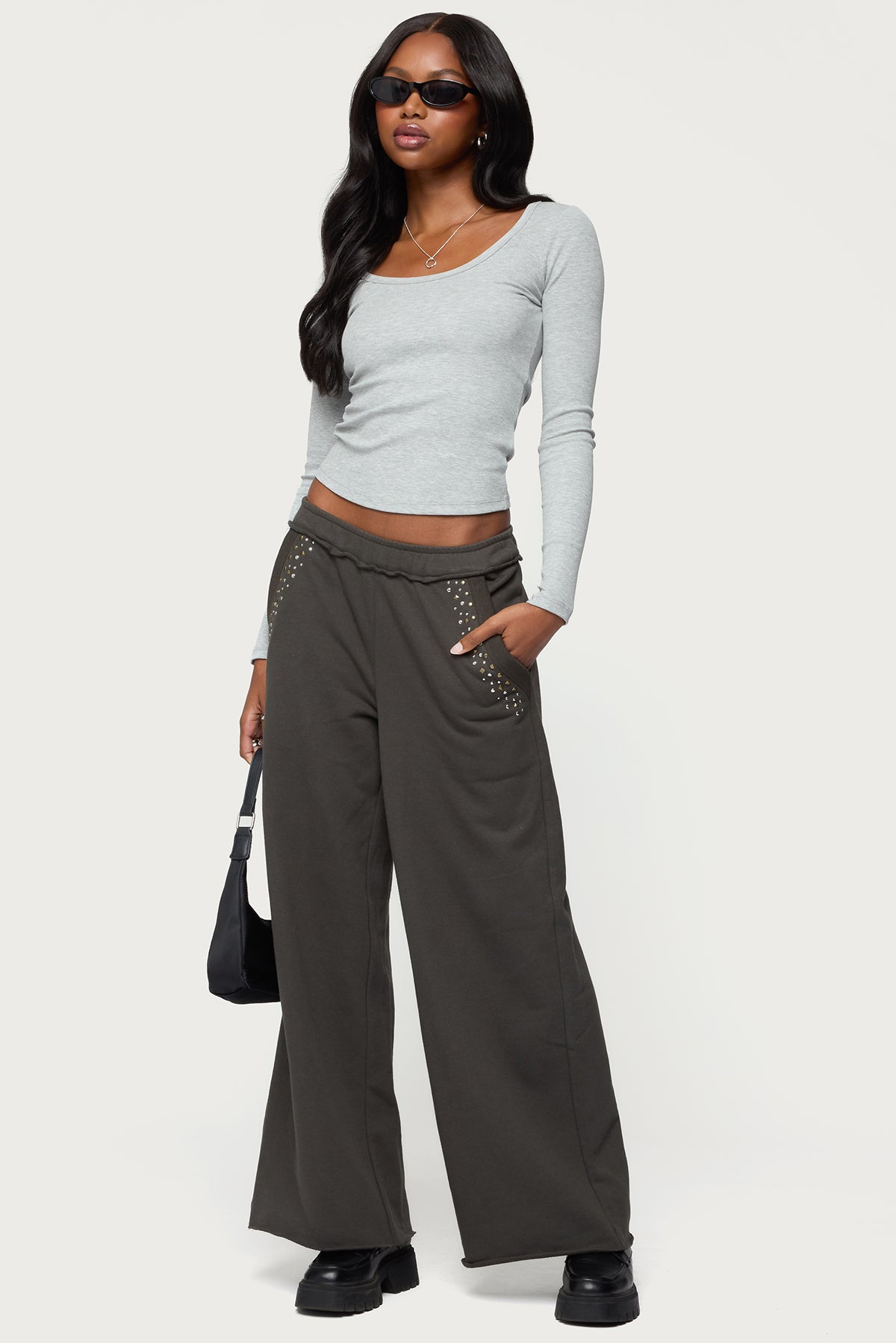 Wrenn Studded Wide Leg Sweatpants