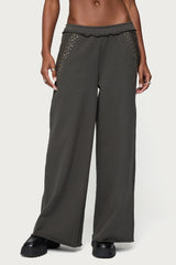 Wrenn Studded Wide Leg Sweatpants