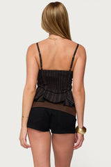 Kiya Striped Peplum Top