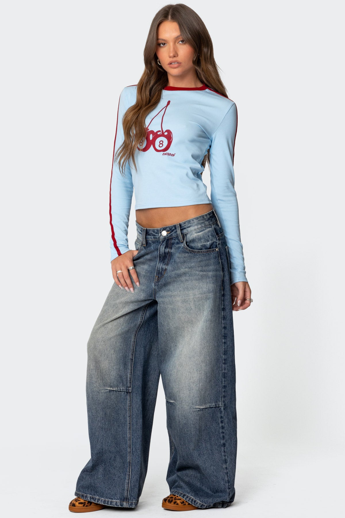 Skater Girl Washed Low Rise Baggy Jeans