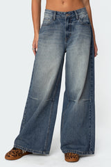 Skater Girl Washed Low Rise Baggy Jeans