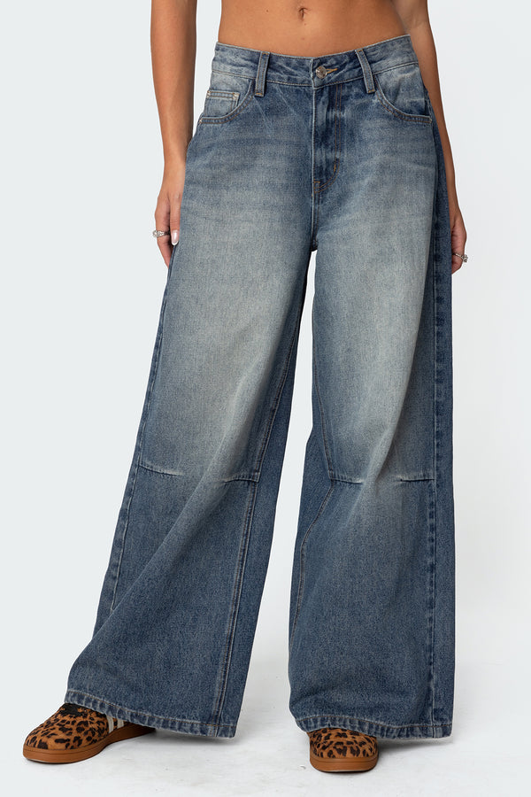 Skater Girl Washed Low Rise Baggy Jeans
