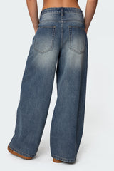 Skater Girl Washed Low Rise Baggy Jeans
