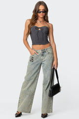 16 Vintage Acid Wash Low Rise Baggy Jeans