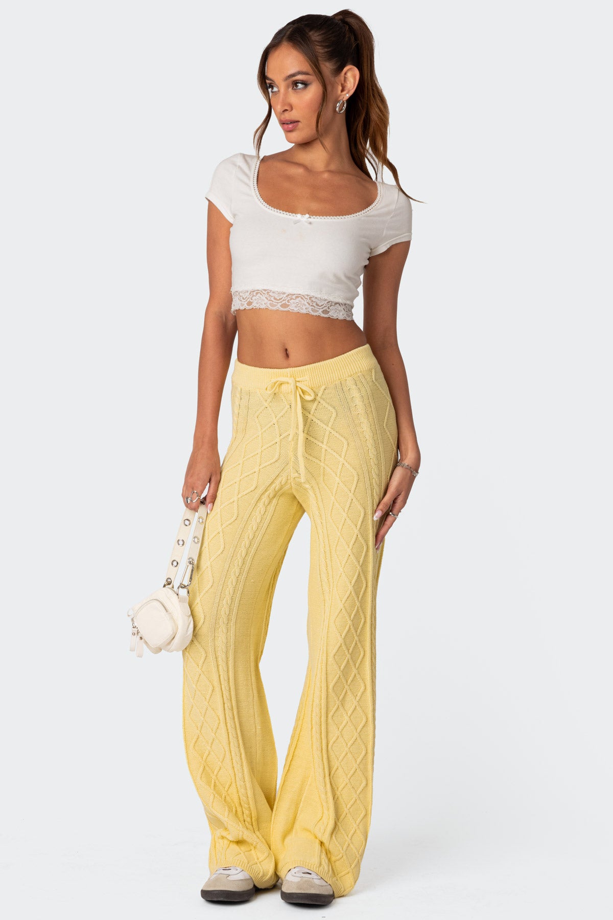 Kasey Cable Knit Pants edikted