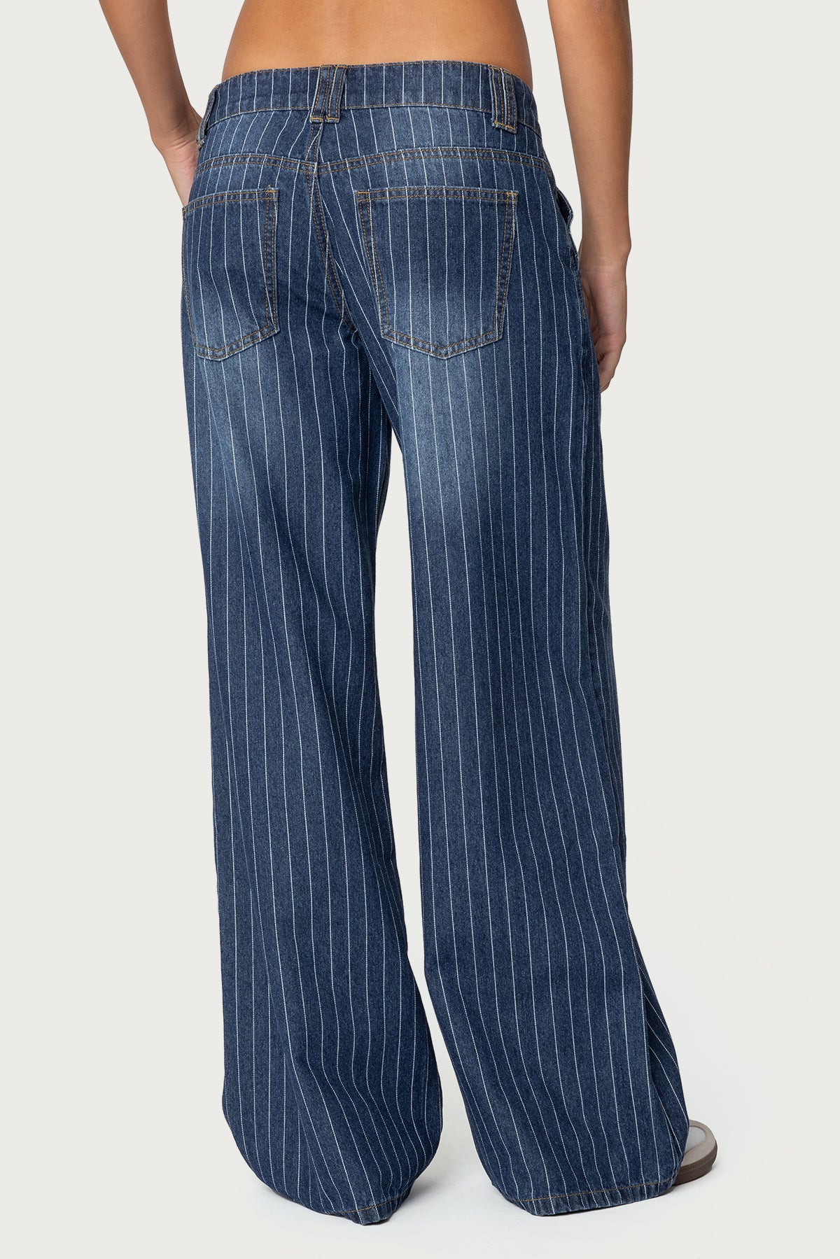 Cory Striped Low Rise Baggy Jeans