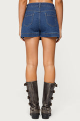 Felica High Rise Denim Mini Skort