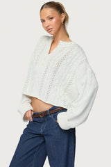 Marianna Button Cable Knit Sweater