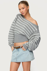 Mika Off Shoulder Oversized Sweater